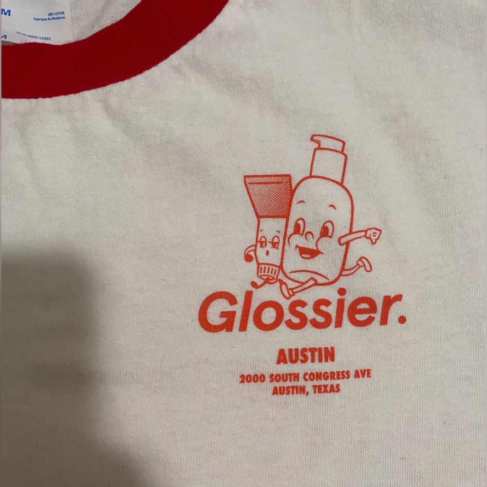 Glossier Austin 2019 pop-up ringer tee